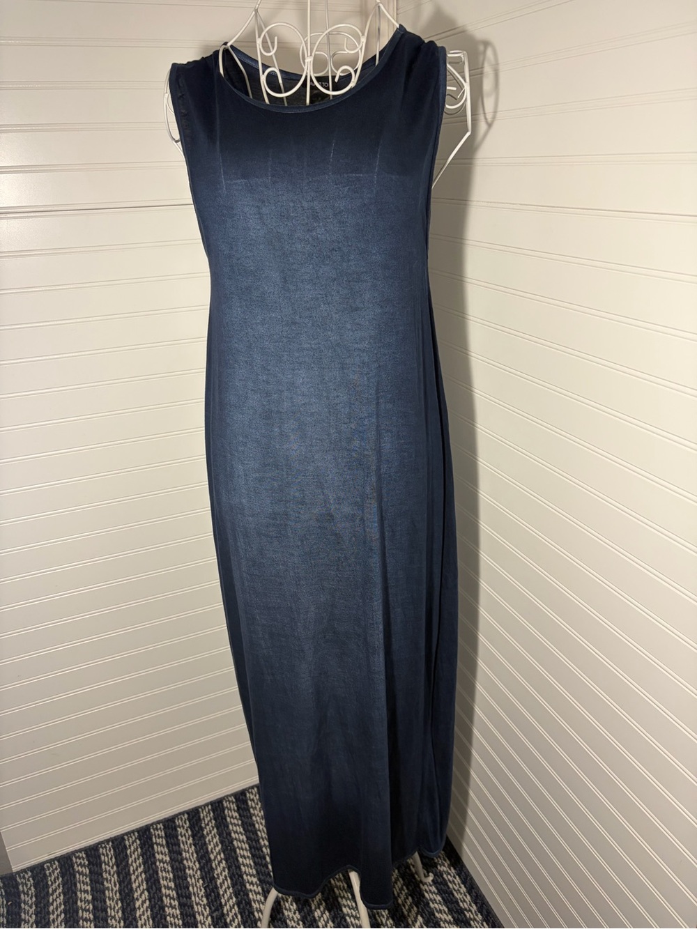 Avant Toi - Micromodal Hand-Painted Navy Blue Maxi Dress